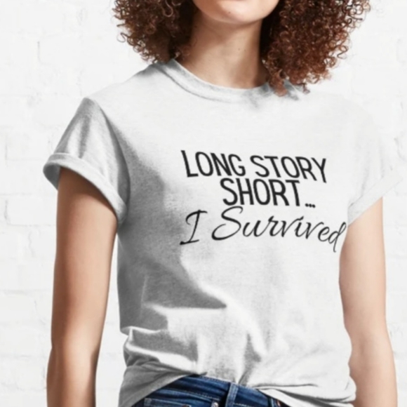 Tops - NWT, standard, traditional t-shirt for everyday wear,"I Survived" Graphic Tee